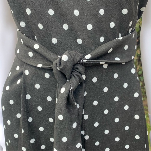 💋NWT CALVIN Klein PolkaDot Cross Back Wide Leg Jumpsuit Size 10 - Picture 11 of 13